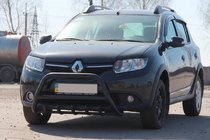 Renault Sandero 2013-2022 Parabullbar WT003 Nero Acciaio Inox foto 1