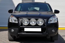 Nissan Qashqai 2007-2010 Parabulloni WT018 Nero (Acciaio Inox) foto 1