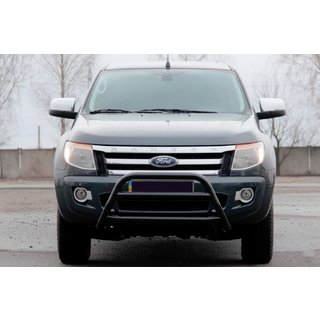 Protezione Anteriore WT022 Nera (Acciaio Inox) Ford Ranger 2011–2022 foto 1