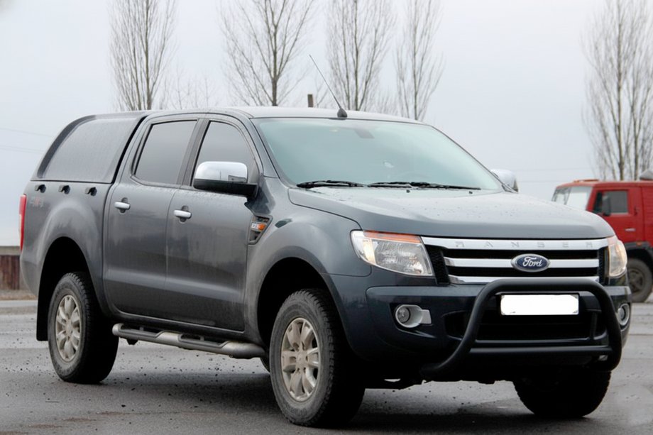 Ford Ranger 2011–2022 Protezione Anteriore WT022 Nera (Acciaio Inox) Foto 2