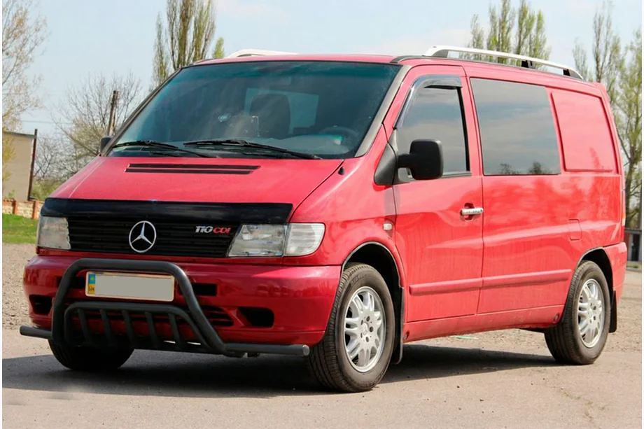 Mercedes Vito W638 1996-2003 Parabulloni con tubi laterali WT002 Plus Nero (acciaio inox) Foto 3