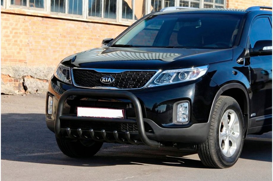 Kia Sorento II XM 2009-2014 Parabulloni WT021 Nero (Acciaio Inox) Image
