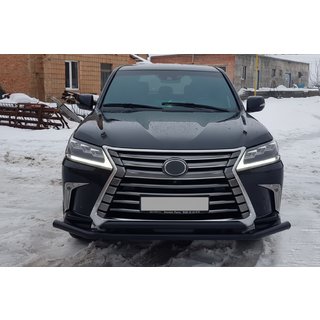 Protezione Anteriore ST014 Black (2015+, Acciaio Inox) Lexus LX570/450d 2008-2022 foto 2
