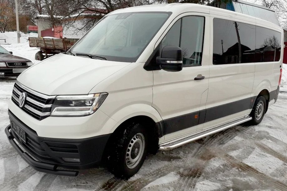 Volkswagen Crafter 2016- Protezione Anteriore ST085 Nera (Acciaio Inox) Foto 1