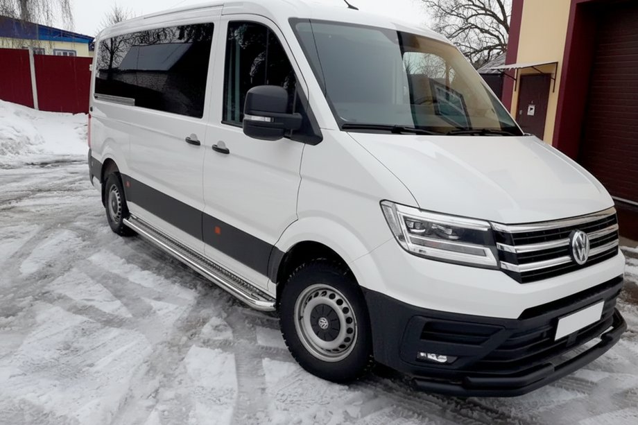 Volkswagen Crafter 2016- Protezione Anteriore ST085 Nera (Acciaio Inox) Foto 2