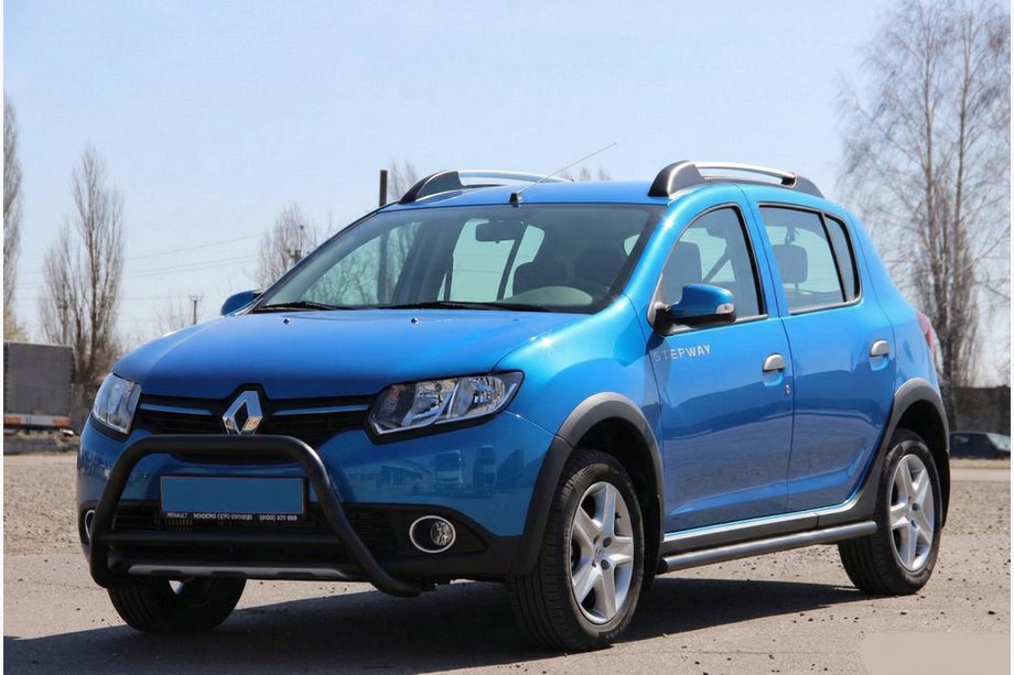 Renault Sandero 2013-2022 Parabullbar Anteriore WT006 Nero (Acciaio Inox) Foto 4