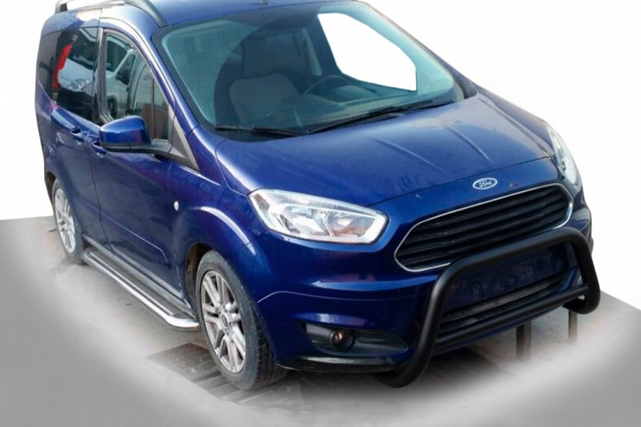 Ford Courier 2014-2023 Protezione Anteriore WT005 Nera (Acciaio Inox) Foto 1