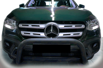 Mercedes X class 2017-2020 Protezione anteriore WT005 Nera (acciaio inox, 60mm) foto 1