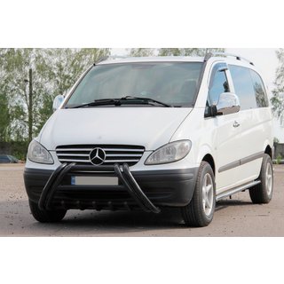 Bull bar Kelebek WT011 Black (acciaio inox) Mercedes Vito W639 2004-2014 foto 3