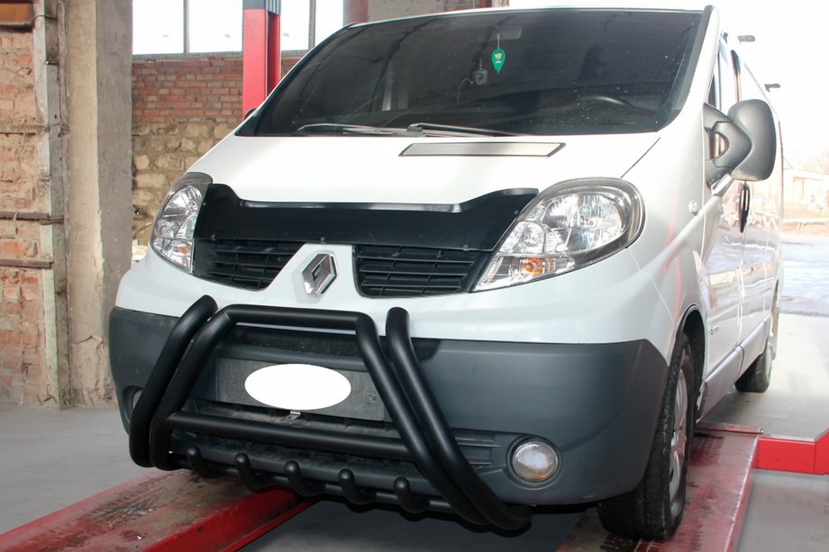 Nissan Primastar 2002-2014 Protezione Anteriore F1-01 Nera (Acciaio Inox) Foto 3