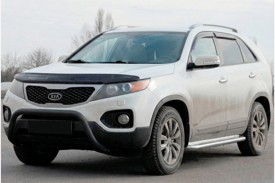 Kia Sorento II XM 2009-2014 Parabulloni WT007 Nero (Acciaio Inox) Foto 2