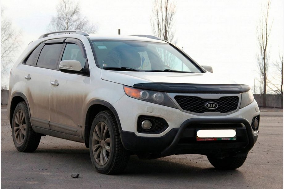 Kia Sorento II XM 2009-2014 Parabulloni WT007 Nero (Acciaio Inox) Foto 3