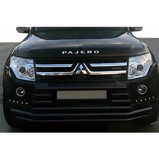 Protezione Anteriore ST015-9 Nera (Acciaio Inox) Mitsubishi Pajero Wagon IV 2006-2021