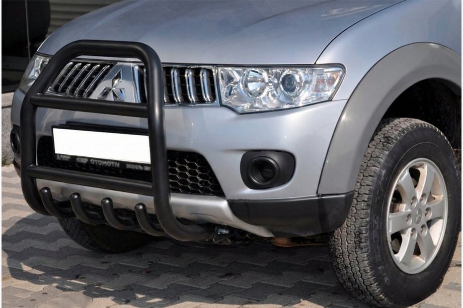 Mitsubishi L200 2006-2015 Parabulloni QT007 Nero (Acciaio Inox) Foto 1