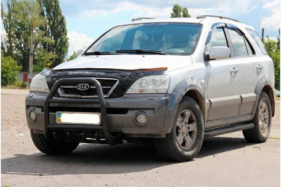 Kia Sorento I BL 2002-2009 Parabulloni QT007 Nero (Acciaio Inox) Image