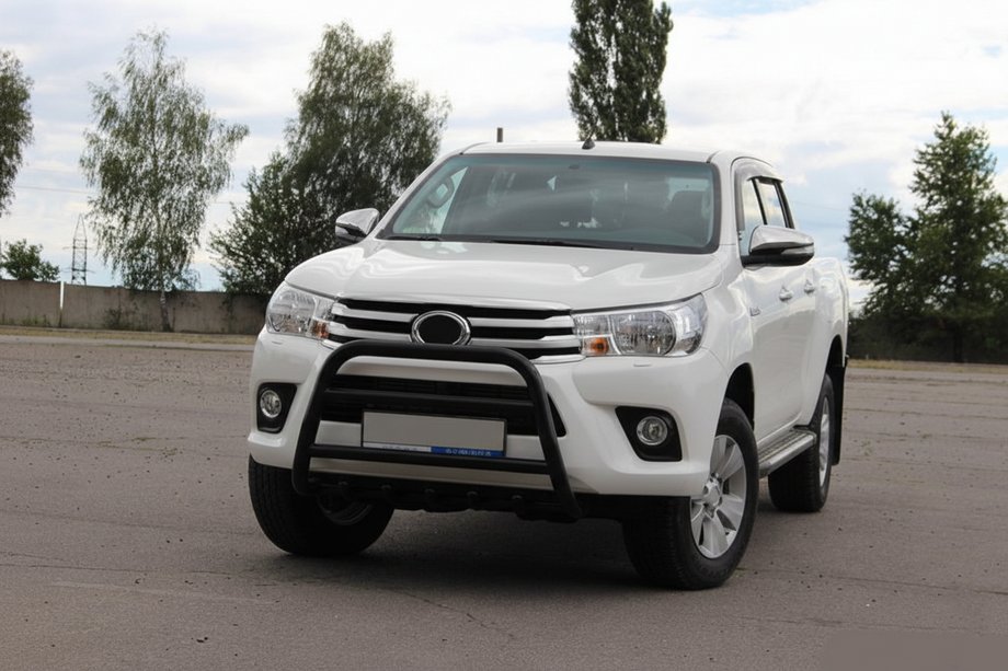 Toyota Hilux 2015- Protezione Anteriore WT010 Nera (Acciaio Inox) Foto 3