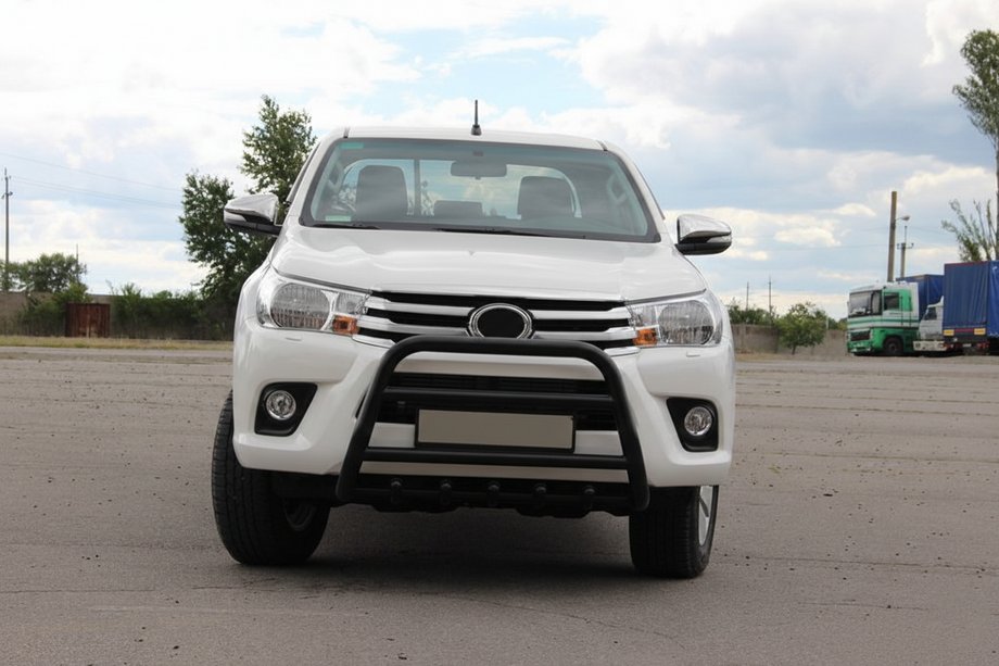 Toyota Hilux 2015- Protezione Anteriore WT010 Nera (Acciaio Inox) Foto 2