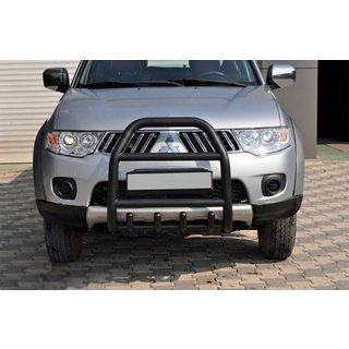 Parabullbar Anteriore QT007 Nero (Acciaio Inox) Mitsubishi Pajero Sport 2008-2015 foto 3