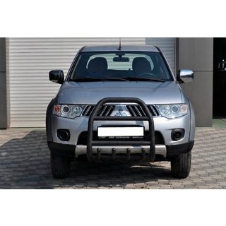 Parabullbar Anteriore QT007 Nero (Acciaio Inox) Mitsubishi Pajero Sport 2008-2015 foto 2