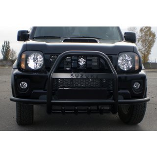 Bull bar QT007-Exclusive Black (con scritta, acciaio inox) Suzuki Jimny 1998-2018 foto 2