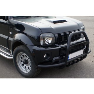 Bull bar QT007-Exclusive Black (con scritta, acciaio inox) Suzuki Jimny 1998-2018 foto 4