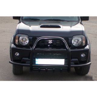 Bull bar QT007-Exclusive Black (con scritta, acciaio inox) Suzuki Jimny 1998-2018 foto 3