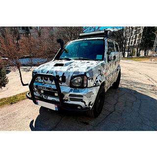 Bull bar QT007-Exclusive Black (con scritta, acciaio inox) Suzuki Jimny 1998-2018 foto 1