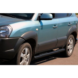 Barre Laterali BB002 Nero (2 pz, Acciaio Inox) Hyundai Tucson JM 2004- foto 1