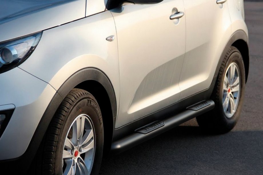 Kia Sportage 2010-2015 Pedane Laterali Black (2 pz, Acciaio Inox) Foto 3