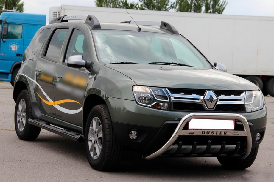 Renault Duster 2008–2017 Barre laterali con inserti Black (2 pz, acciaio inox) Foto 5