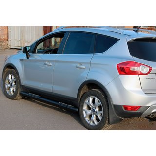 Tubi Laterali Dritti Black (2 pz, Acciaio Inox) Ford Kuga 2008-2013 foto 3