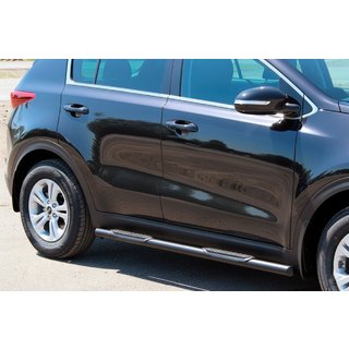 Barre Laterali BB002 Nero (2 pz, Acciaio Inox) Kia Sportage 2015-2021 foto 1