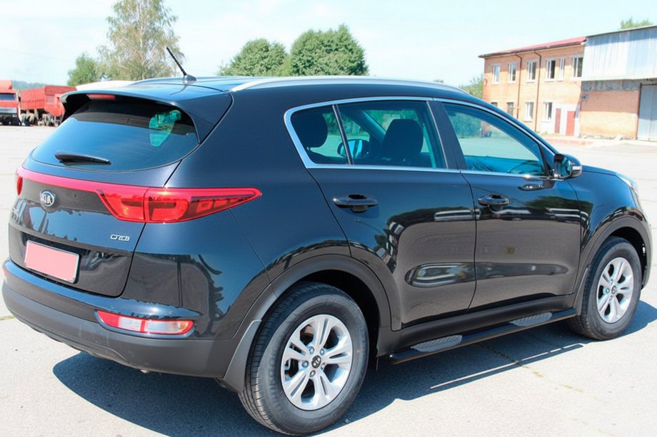 Kia Sportage 2015-2021 Barre Laterali BB002 Nero (2 pz, Acciaio Inox) Foto 3