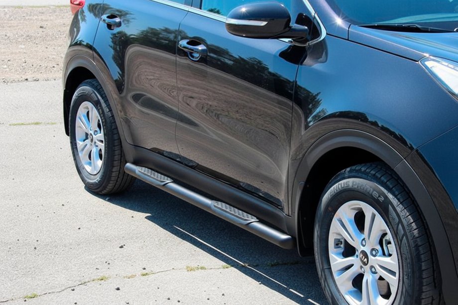 Kia Sportage 2015-2021 Barre Laterali BB002 Nero (2 pz, Acciaio Inox) Foto 4