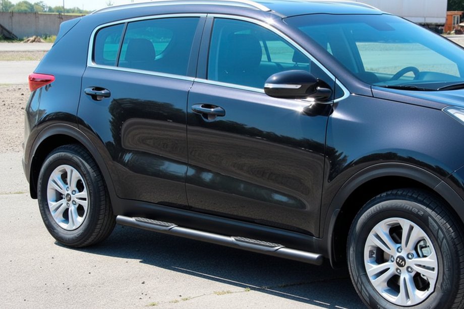 Kia Sportage 2015-2021 Barre Laterali BB002 Nero (2 pz, Acciaio Inox) Foto 5