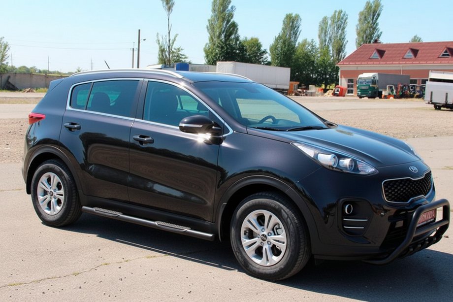 Kia Sportage 2015-2021 Barre Laterali BB002 Nero (2 pz, Acciaio Inox) Foto 2