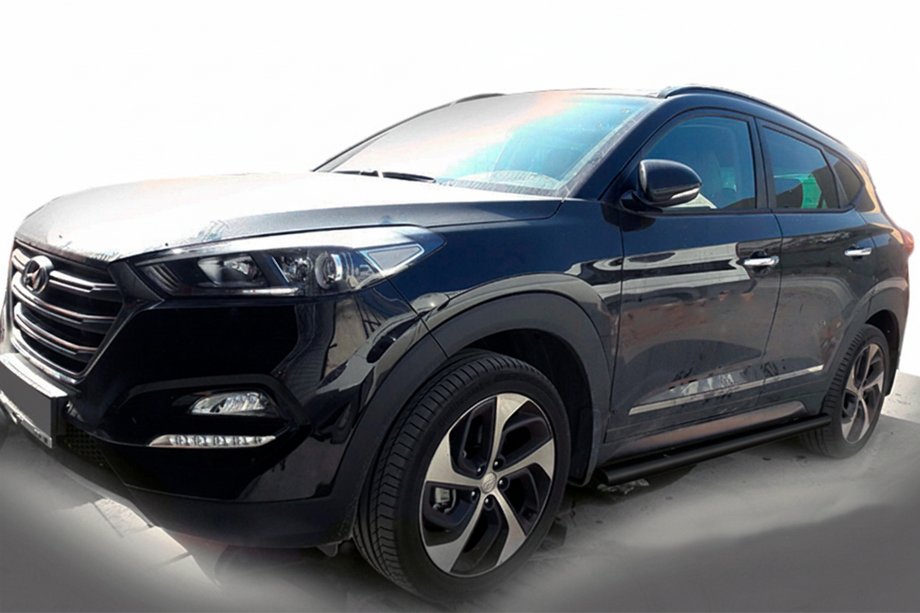 Hyundai Tucson TL 2016-2021 Barre Laterali Black (2 pz, acciaio inox) Foto 2