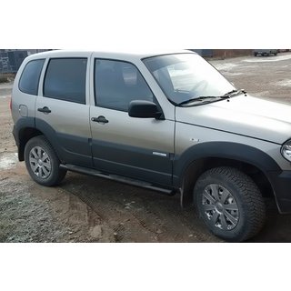 Barre Laterali Black (2 pz, Acciaio Inox) Chevrolet Niva 1998-2020 foto 3