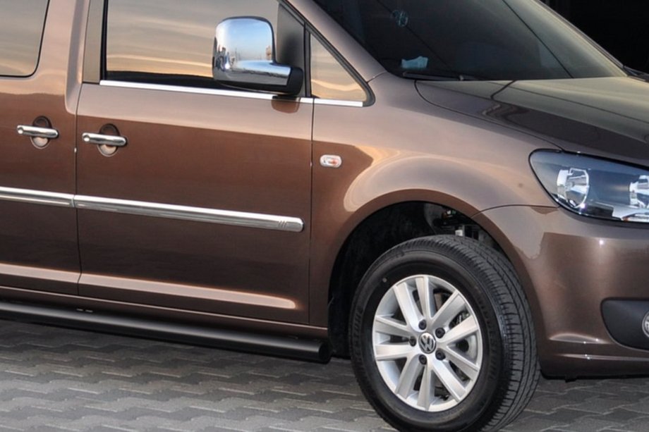 Volkswagen Caddy 2004-2010 Barre Laterali BB001 Nero (2 pz, Acciaio Inox) Foto 8