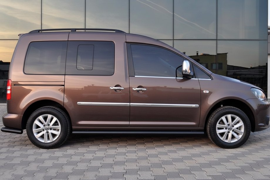 Volkswagen Caddy 2004-2010 Barre Laterali BB001 Nero (2 pz, Acciaio Inox) Foto 9