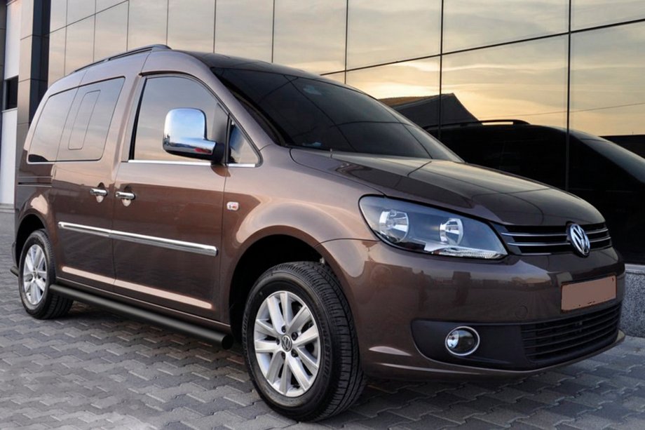 Volkswagen Caddy 2004-2010 Barre Laterali BB001 Nero (2 pz, Acciaio Inox) Foto 1