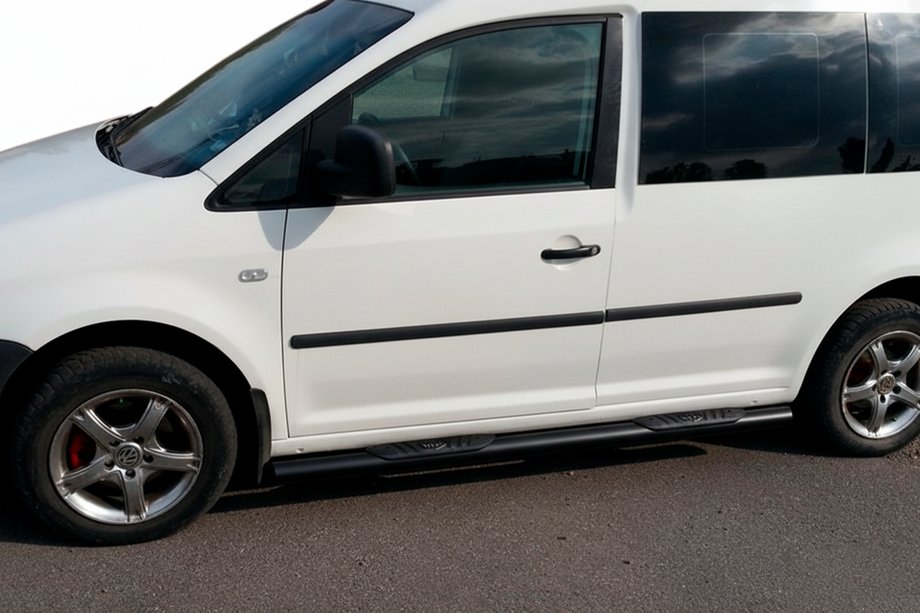 Volkswagen Caddy 2004-2010 Barre Laterali BB001 Nero (2 pz, Acciaio Inox) Foto 5