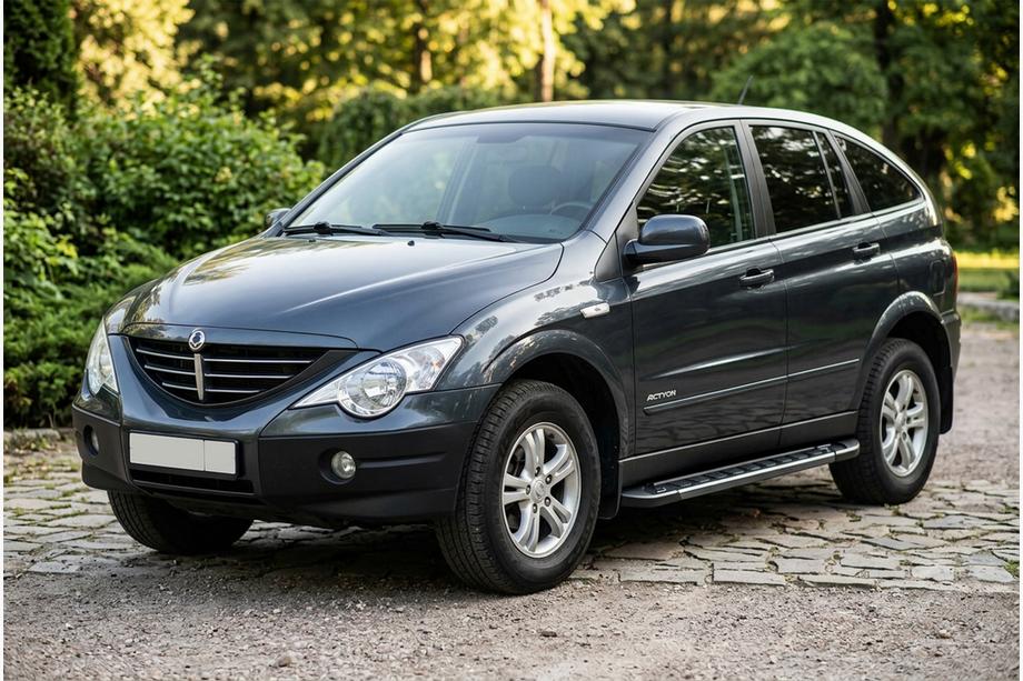 SsangYong Action 2005-2018 Pedane Laterali RedLine Black (2 pz, Alluminio) Image