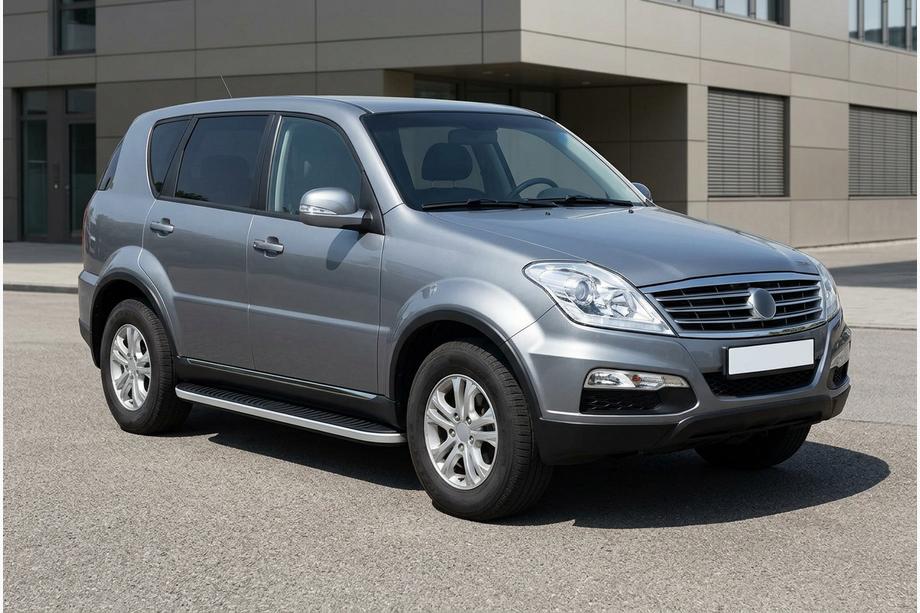 SsangYong Rexton I 2001-2017 Pedane Laterali Tayga Grey (2 pz, Alluminio) Image