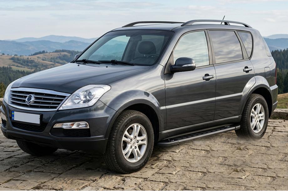 SsangYong Rexton I 2001-2017 Pedane Laterali RedLine Black (2 pz, Alluminio) Image