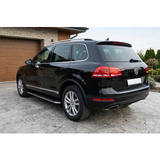 Pedane Laterali Maydos V1 (2 pz, Alluminio e Acciaio Inox) Volkswagen Touareg 2010-2018 foto 1