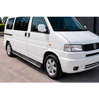 Pedane Laterali Maydos V1 (2 pz, Alluminio e Acciaio Inox) Volkswagen T4 Transporter 1990-2003 foto 1
