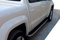 Volkswagen Amarok 2010-2022 Pedane Laterali Tayga Grey (2 pz, Alluminio) foto 4