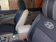 Hyundai Santa Fe 2 2006-2012 Coprisedi Auto (Similpelle↗Tessuto, Premium) foto 7