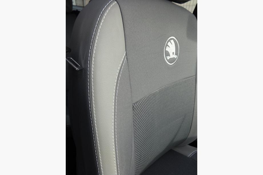 Skoda Octavia II A5 2010-2013 Coprisedi Auto (Similpelle↗Tessuto, Premium) Foto 29
